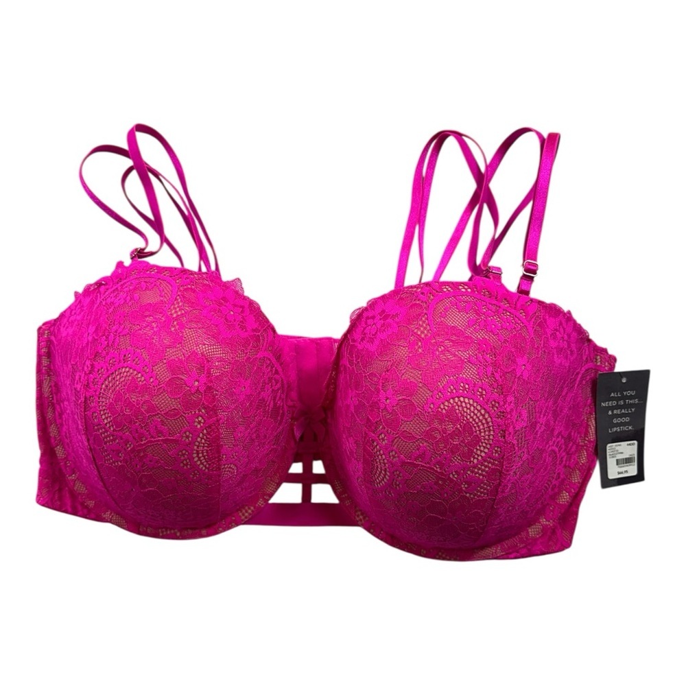 Cacique Lace Boost Multi-Way Strapless Bra Confetti Pink Size 44DD NEW NWT - Picture 3 of 8